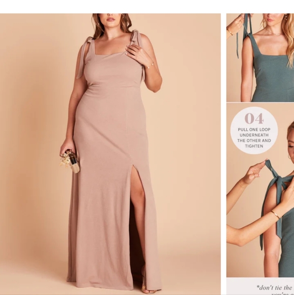 Birdie Gray Alex Convertible Dress Crepe Taupe 2X Curve Plus New Maxi Bridesmaid - Picture 1 of 14